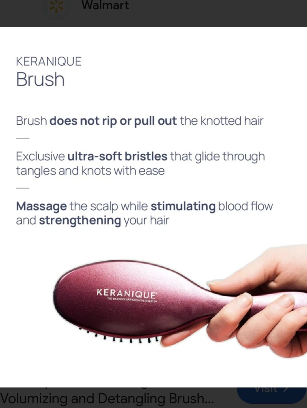 Keranique Volumizing Detangling Hair Brush And Comb New In Package